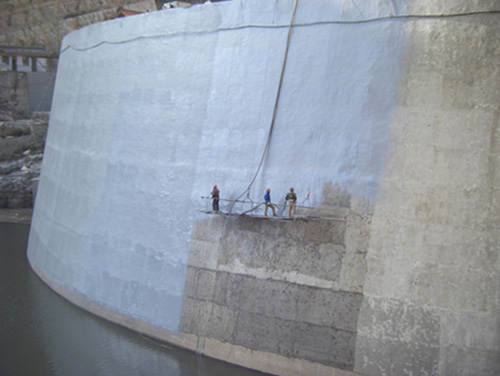 聚脲厂家产品用于水坝防水防腐施工
